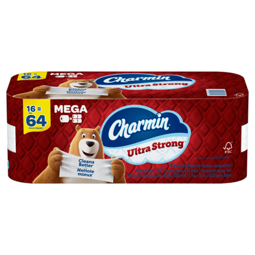 Charmin Toilet Paper Ultra Strong 2-Ply 16 Mega Rolls x 242 Sheets 