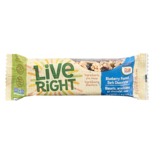Dole Live Right Bars Blueberry Peanut Dark Chocolate 1 EA
