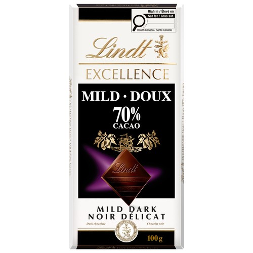 Lindt Excellent Chocolate Bar Mild Dark 70% Cacao 100 g