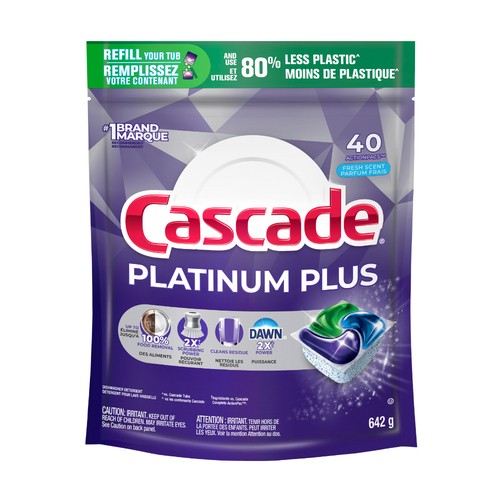 Cascade Platinum Plus Dishwasher Action Pac Fresh Scent 40 Count 642 g