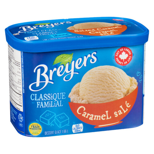 Breyers Family Classic Frozen Dessert Salted Caramel Made With Real Ingedients 1.66 L