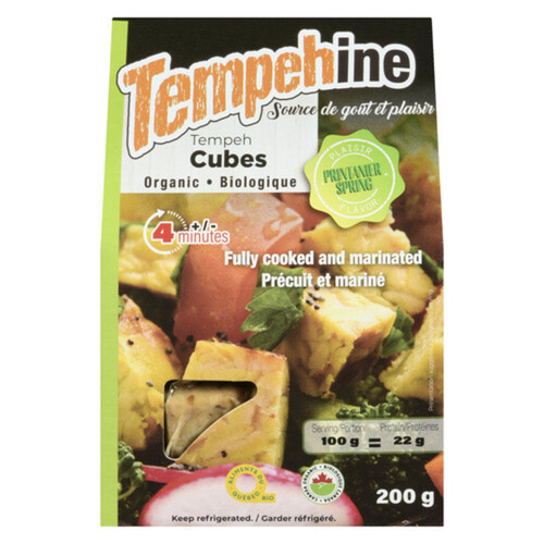 Tempehine Organic Tempeh Cubes Fully Cooked & Marinated 200 g