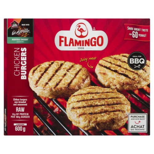 Flamingo Non Cooked Non Breaded Frozen Chicken Burger 600 g