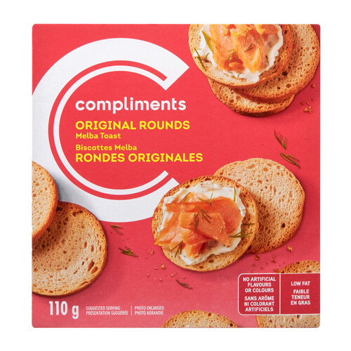 Compliments Melba Toast Rounds Original 110 g