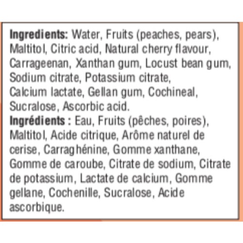 Del Monte Gel Fruit Cups Diced Peach & Pear In Cherry Flavored 4 x 125 g