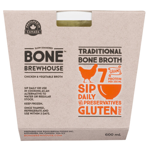 Bone Brewhouse Traditional Chicken & Vegetable Bone Broth 600 ml (frozen)