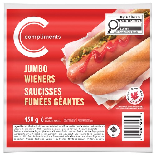 Compliments Wieners Jumbo 450 g