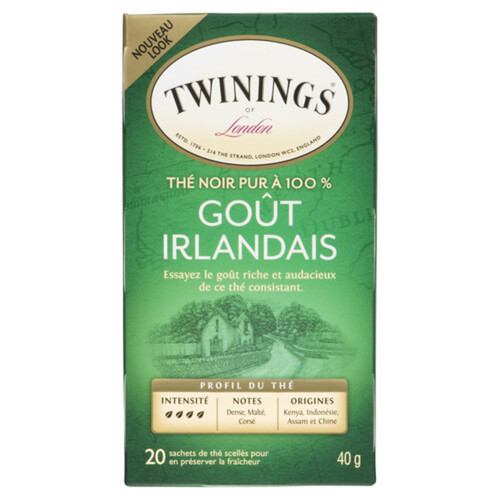 Twinings Of London Black Tea Irish Breakfast 20 Tea Bags 