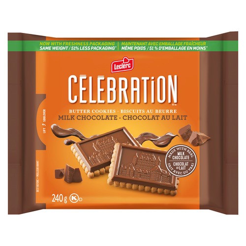 Leclerc Celebration Butter Cookies Milk Chocolate 240 g