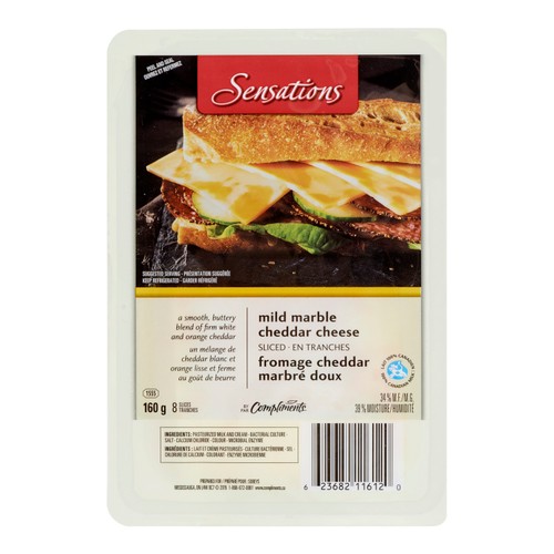 Sensations Sliced Cheese Marble Cheddar 8 Slices 160 g