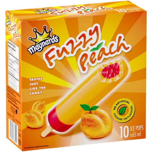 Maynards Ice Pops Fuzzy Peach 10 x 65 ml