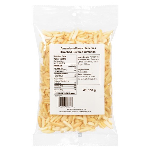 Reddi Snack Blanched Silvered Almonds 150 g