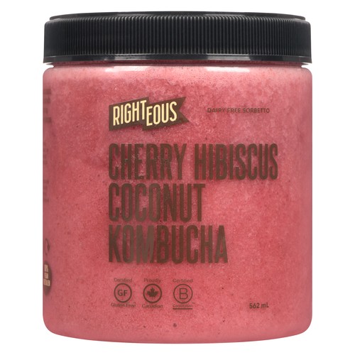 Righteous Gelato Dairy-Free Kombucha Cherry Coconut Hibiscus 562 ml