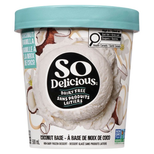 So Delicious Dairy-Free Coconut-Based Frozen Dessert Vanilla Bean 500 ml