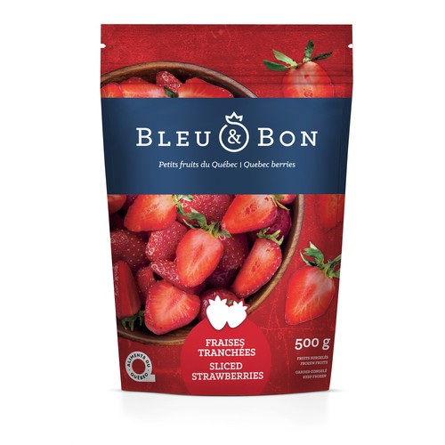 Bleu & Bon Frozen Fruits Sliced Quebec Strawberries 500 g