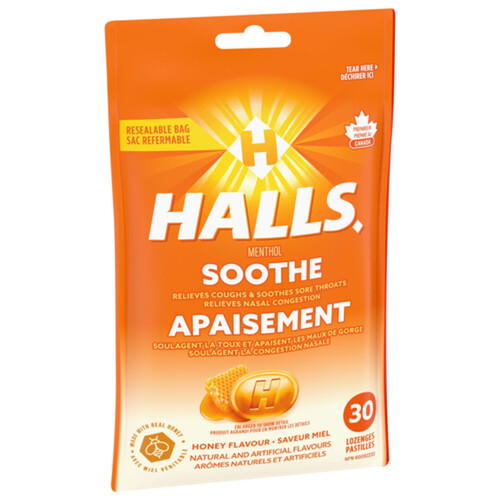 Halls Mentho-Lyptus Cough Drops Honey Flavour 30 Lozenges