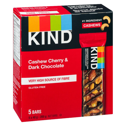 Kind Gluten-Free Snack Bar Chocolate Cherry Cashew 5 x 40 g