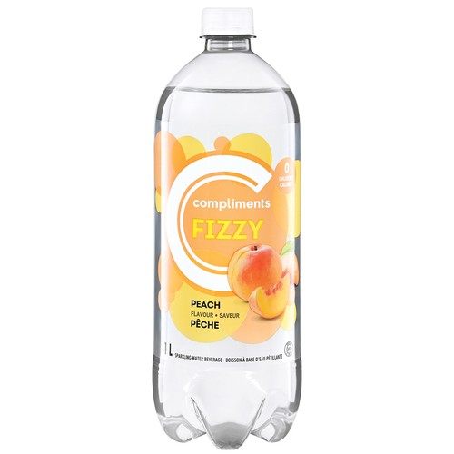 Compliments Sparkling Water Fizzy Peach 1 L (bottle)
