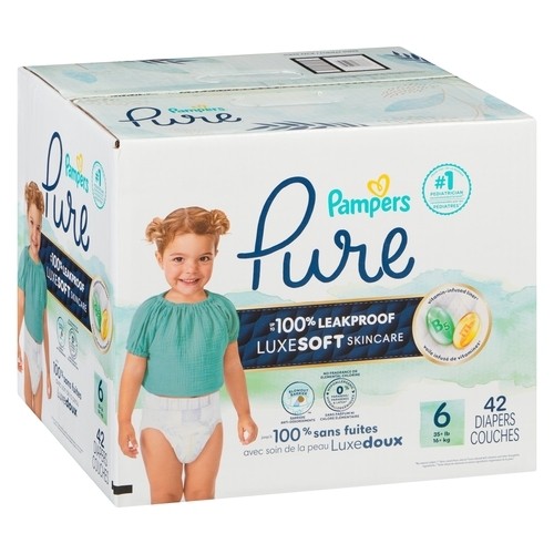 Pampers Pure Protection Diapers Size 6 Super 42 Count 