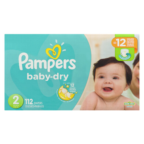 Pampers Diapers Baby Dry Size 2 112 Count