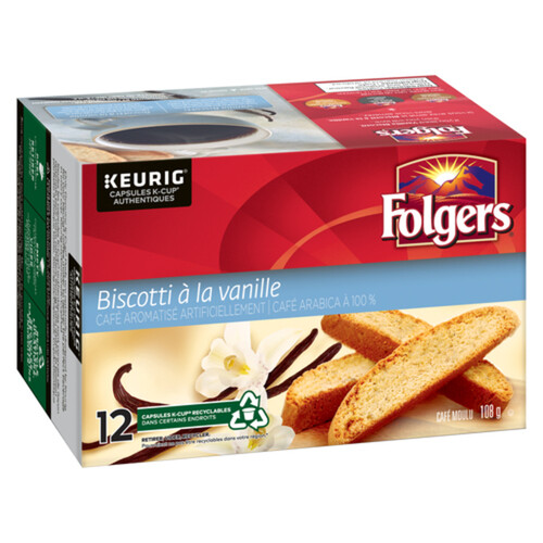 Folgers Coffee Pods Vanilla Biscotti 12 K-Cups 108 g