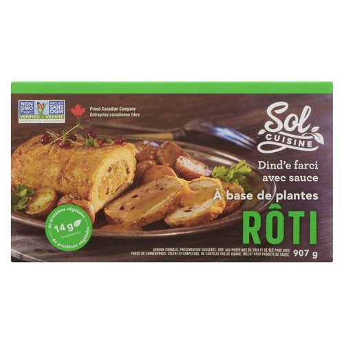 Sol Cuisine Plant-Based Frozen Stuffed Turk’y Roast With Gravy 907 g