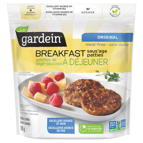 Gardein Vegan Original Breakfast Sausage Patties 190 g (frozen)