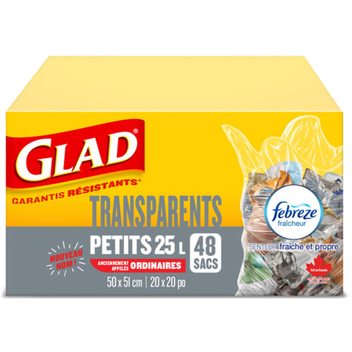 Glad Garbage Bags Clear Fresh Clean Scent Small 25 L 48 Bags