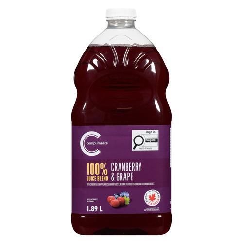 Compliments Juice Blend Cranberry & Grape 1.89 L (bottle)