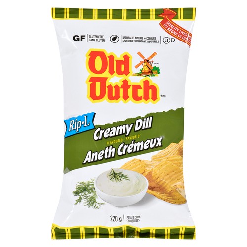 Old Dutch Rip-L Potato Chips Creamy Dill 200 g