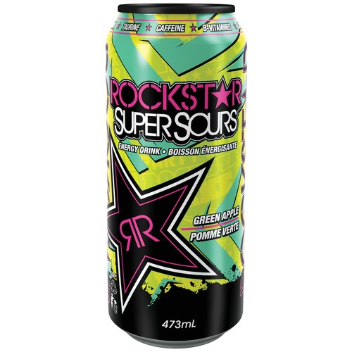 Rockstar Energy Drink Super Sours Green Apple 473 ml (can)