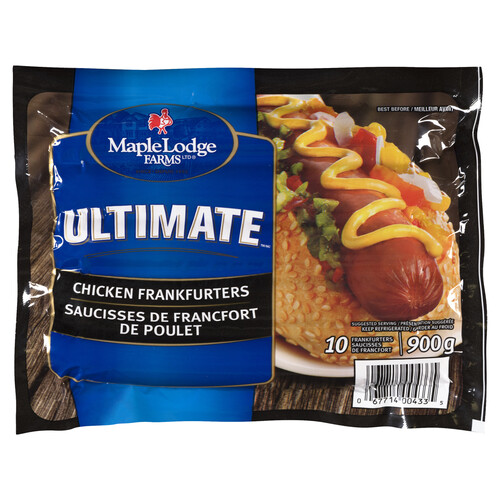 Maple Lodge Farms Ultimate Wieners Chicken Frankfurters 900 g