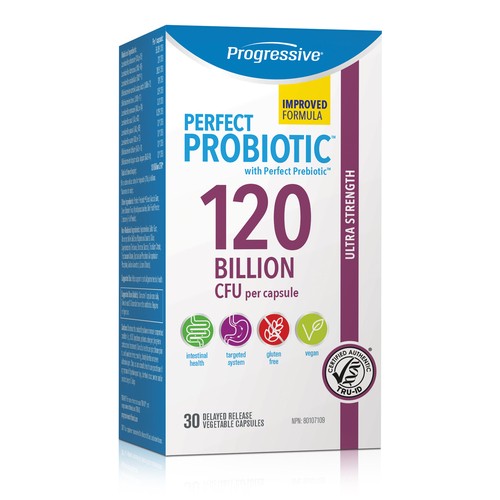 Progressive Vegan Perfect Probiotic 120 Billion CFU Vegetable Capsules 30 Count