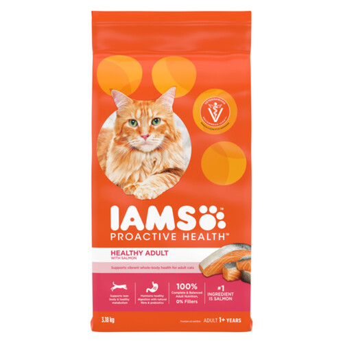 IAMS Proactive Health Dry Cat Food Healthy Adult Salmon 3.18 kg
