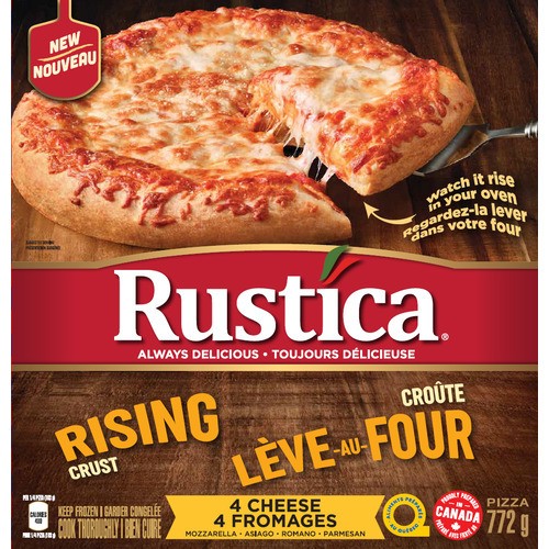 Rustica Frozen Pizza Rising Crust 4 Cheese 772 g