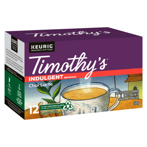 Timothy's Chai Latte Tea 12 KCups 168 g Voilà Online Groceries & Offers