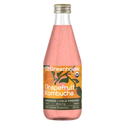 Greenhouse Organic Kombucha Grapefruit 340 ml (bottle)