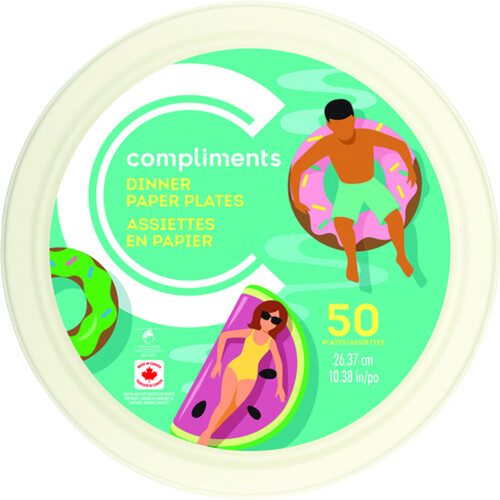 Compliments Dinner Paper Plates 10.38 In 50 Pack