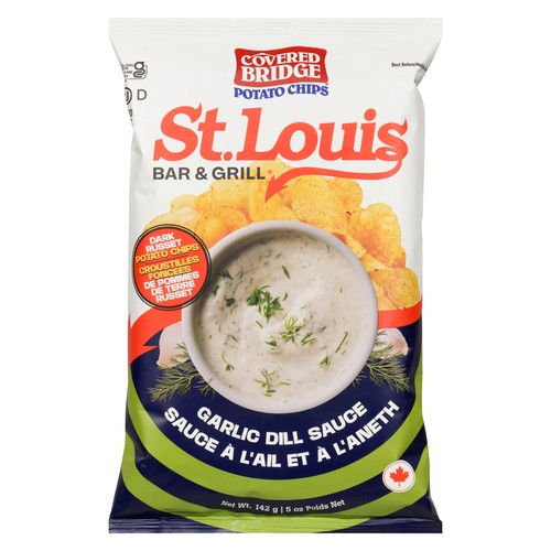 Covered Bridge St. Louis Bar & Grill Potato Chips Garlic Dill Sauce 142 g