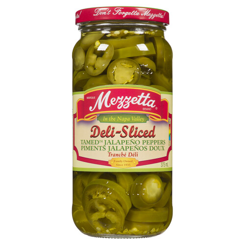 Mezzetta Tamed Jalapeño Peppers Deli-Sliced 375 ml