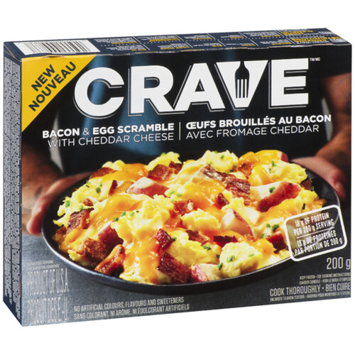 Crave All Day Frozen Breakfast Bacon & Egg Scramble with Cheddar Cheese