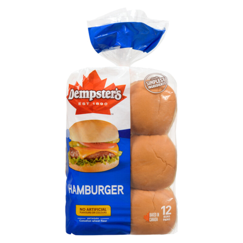 Dempster's Hamburger Buns Original 12 Pack Voilà Online Groceries