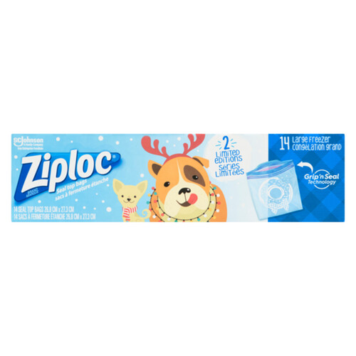 Ziploc Freezer Bags Large Holiday 14 EA