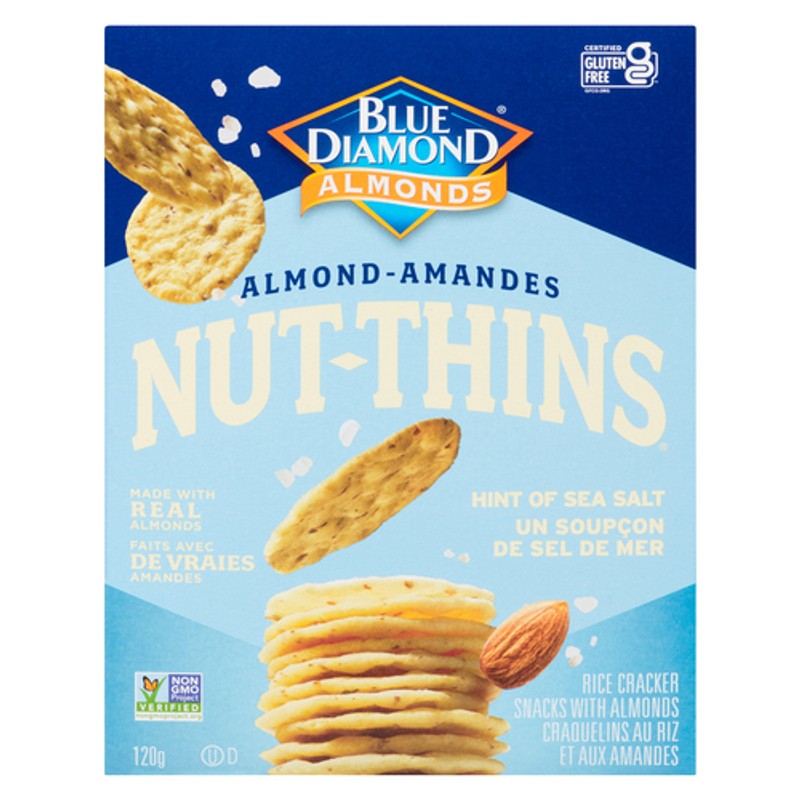 Blue Diamond Gluten-Free Rice Cracker Almond Nut-Thins Hint Of Salt 120 ...
