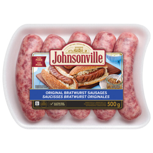 Johnsonville Gluten-Free Frozen Sausage Bratwurst Original 500 g
