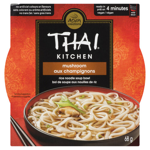 Thai Kitchen Vegan Rice Noodle Soup Bowl Mushroom 68 g