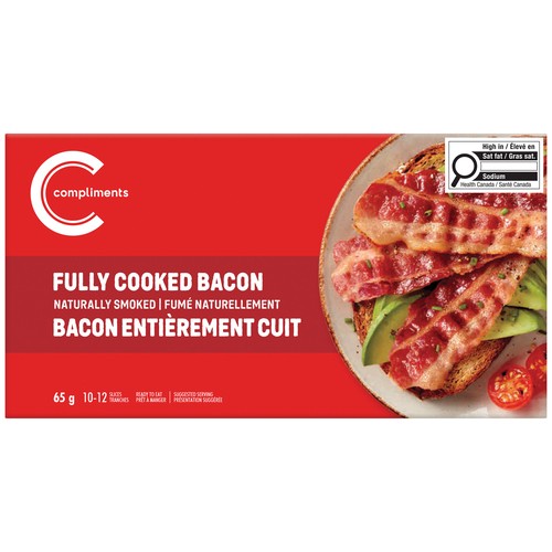 Compliments Bacon Fully Cooked Naturally Smoked 65 g