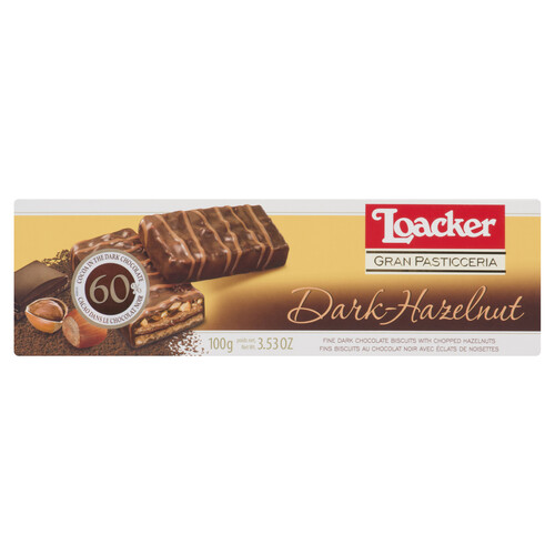 Loacker Biscuits Hazelnut Dark 100 g