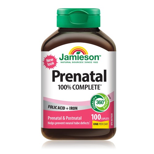 Jamieson Prenatal 100% Complete Multivitamin Caplets 100 Count