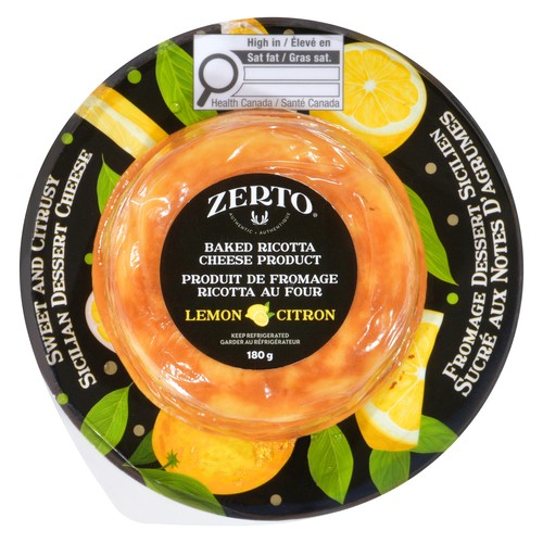 Zerto Baked Ricotta Cheese Product Lemon 180 g
